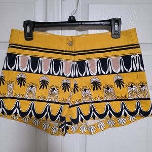 J. Crew Yellow and Black High Waist Shorts